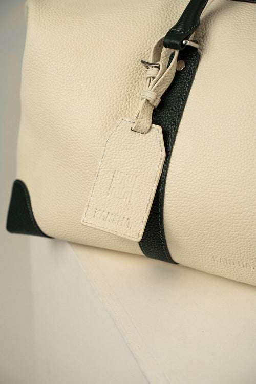 KANEHA 2026 campaign - leather duffle bag White Green 05