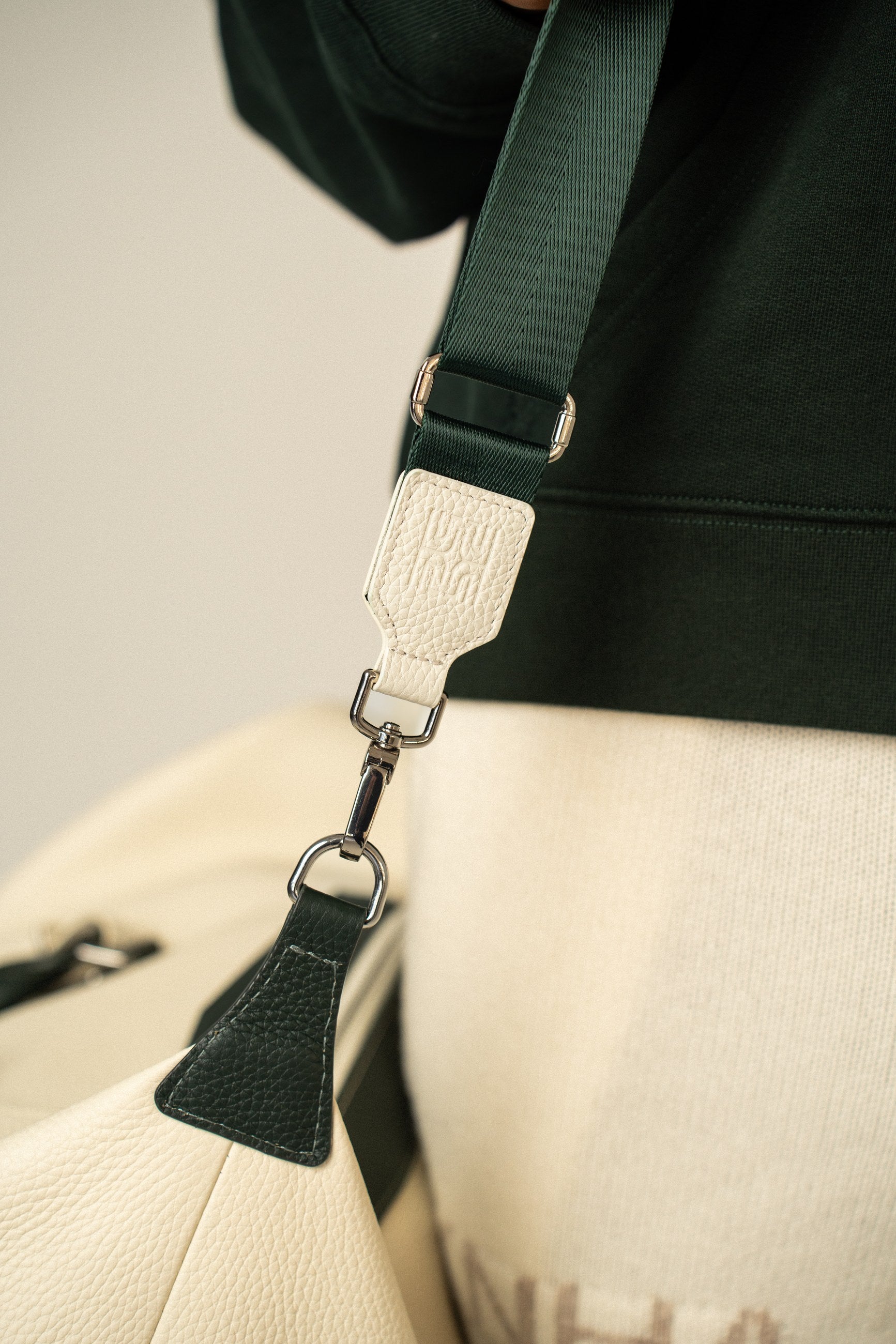 KANEHA 2026 campaign - leather duffle bag White Green 17